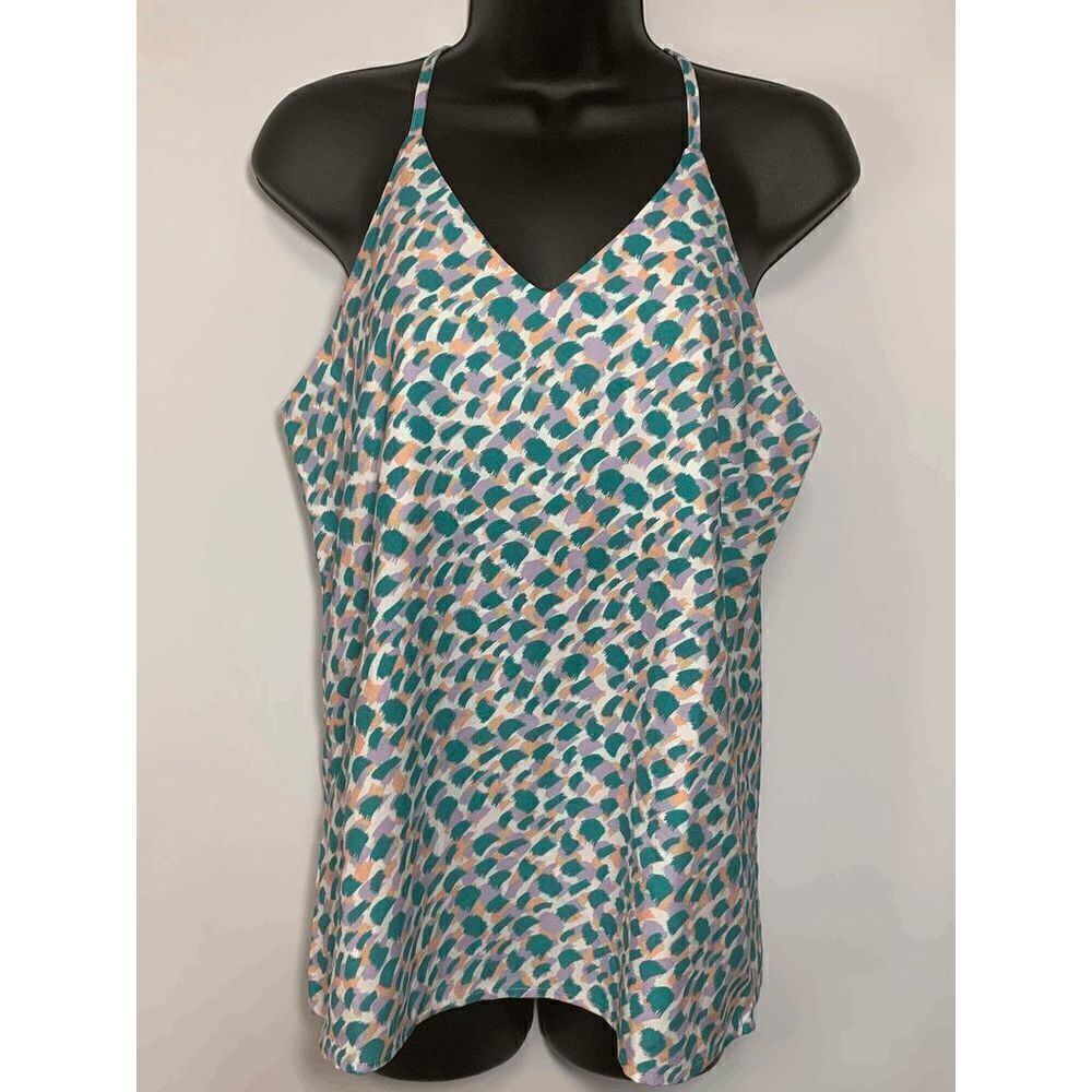 Heyson Women's Spaghetti Multicolor Abstract Print Tank Top Size S NWT